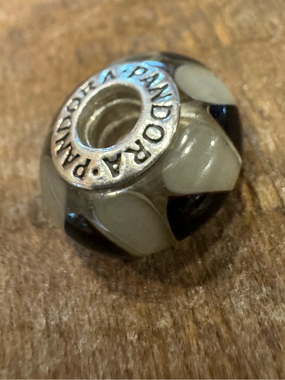 Pandora Captivating Black and Gray Murano Glass Charm